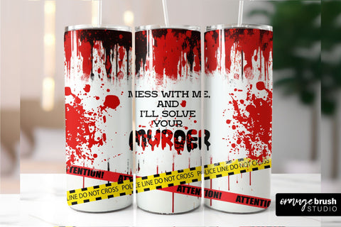 True Crime Tumbler Sublimation Design, Halloween Tumbler Sublimation OrangeBrushStudio 