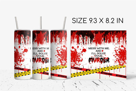 True Crime Tumbler Sublimation Design, Halloween Tumbler Sublimation OrangeBrushStudio 