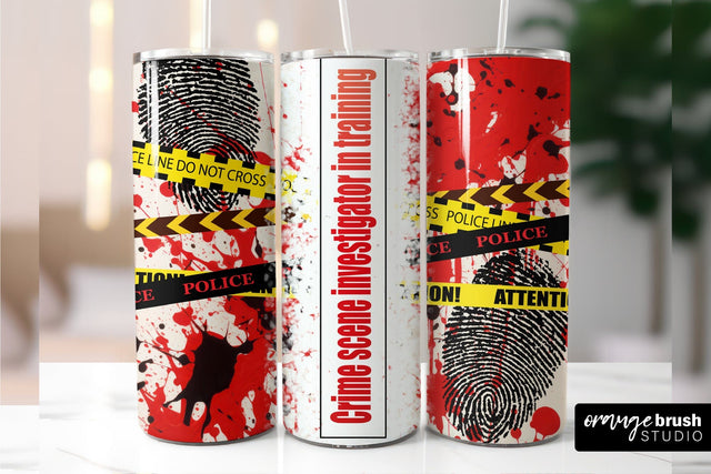 True Crime Tumbler Sublimation Design, Skinny Tumbler Wrap Sublimation OrangeBrushStudio 