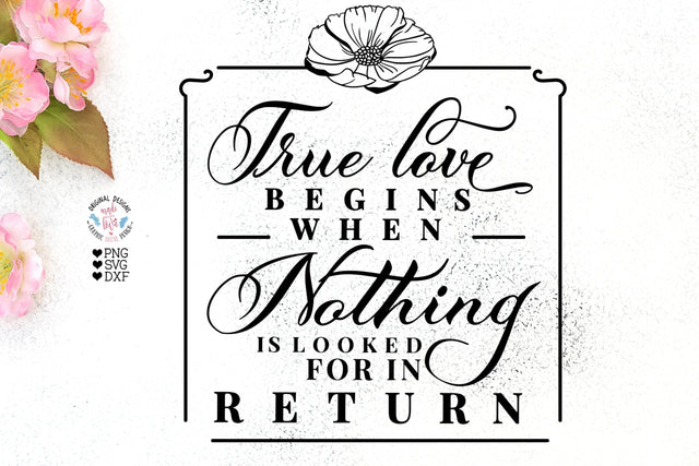 True Love Begins - True love Cut File SVG Graphic House Design 