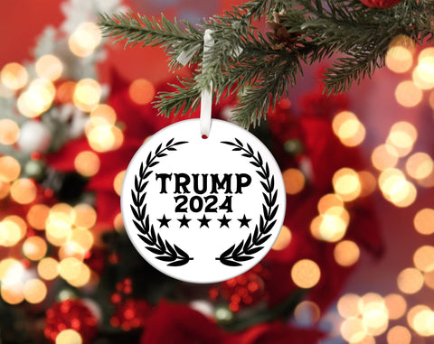 Trump 2024 Christmas Ornaments SVG Bundle, 6 Designs, Merry Christmas And Trump 2024 SVG, Trump 2024 Ornament PNG SVG HappyDesignStudio 
