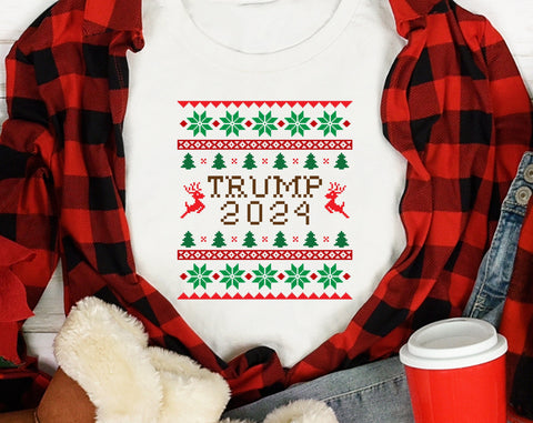 Trump 2024 Ugly Christmas Sweater SVG Bundle, 4 Designs, Trump 2024 Christmas SVG Cut Files, Ugly Sweater PNG SVG HappyDesignStudio 