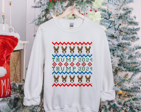 Trump 2024 Ugly Christmas Sweater SVG Bundle, 4 Designs, Trump 2024 Christmas SVG Cut Files, Ugly Sweater PNG SVG HappyDesignStudio 