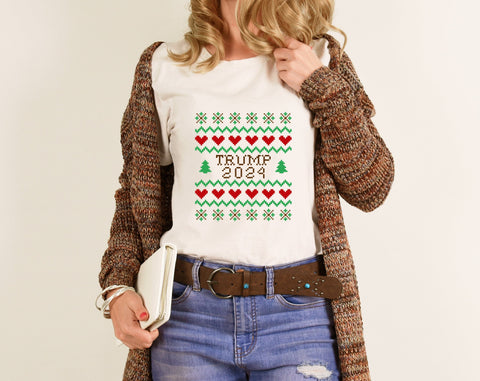 Trump 2024 Ugly Christmas Sweater SVG Bundle, 4 Designs, Trump 2024 Christmas SVG Cut Files, Ugly Sweater PNG SVG HappyDesignStudio 