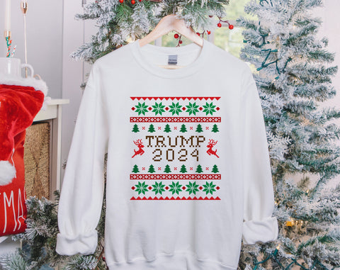 Trump 2024 Ugly Christmas Sweater SVG SVG HappyDesignStudio 