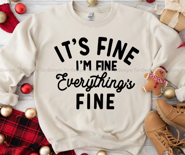t's Fine I'm Fine Everything is Fine Png, Funny Png, Sarcastic Png, I'm Fine, Everything is Fine Png, Mental Health Matters Png Sublimation ToriDesigns 