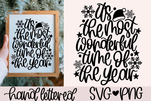 t's the most wonderful time of the year svg, christmas sign svg, christmas decor svg, christmas quote svg, christmas saying svg, xmas svg SVG AnitaAlyiaLettering 