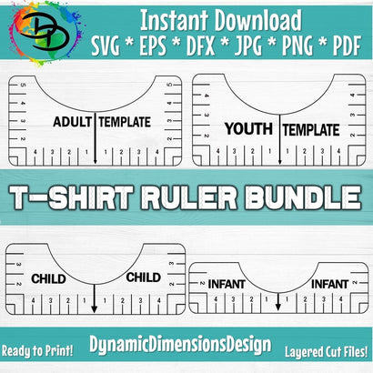 Tshirt Ruler Alignment Tool SVG DynamicDimensionsDesign 