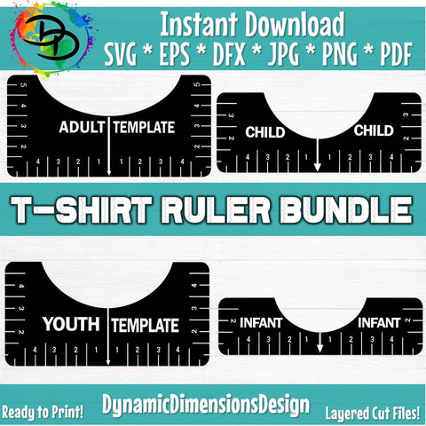 Tshirt Ruler Alignment Tool SVG DynamicDimensionsDesign 