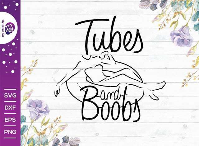 Tubes and Boobs SVG Cut File | Swimming Girl T-shirt Design SVG Reinvent Art 