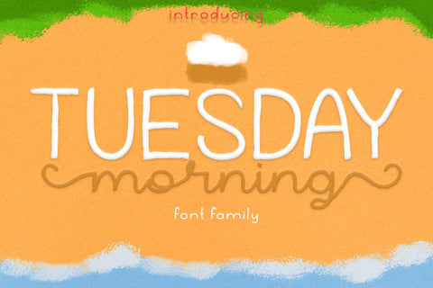 Tuesday Morning | Textured Brush Font with 3 Style Font Katario Studio 