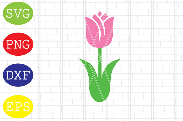 Tulip (10) Svg, Spring Flower Svg, Spring in Tulips Svg, Welcome Spring Svg, Png, Eps, Dxf Files SVG DigitalSvgFiles 