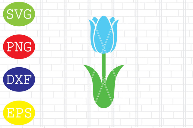 Tulip (3) Svg, Spring Flower Svg, Spring in Tulips Svg, Welcome Spring Svg, Png, Eps, Dxf Files SVG DigitalSvgFiles 