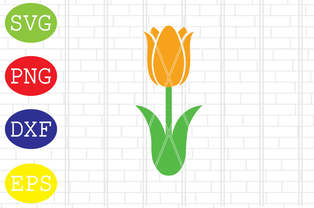 Tulip (4) Svg, Spring Flower Svg, Spring in Tulips Svg, Welcome Spring Svg, Png, Eps, Dxf Files SVG DigitalSvgFiles 
