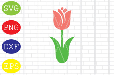 Tulip (6) Svg, Spring Flower Svg, Spring in Tulips Svg, Welcome Spring Svg, Png, Eps, Dxf Files SVG DigitalSvgFiles 