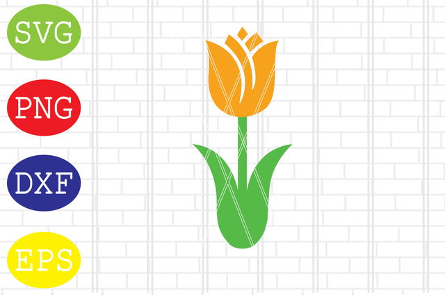 Tulip (8) Svg, Spring Flower Svg, Spring in Tulips Svg, Welcome Spring Svg, Png, Eps, Dxf Files SVG DigitalSvgFiles 
