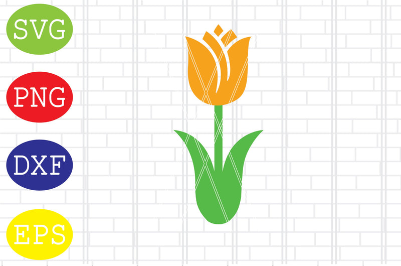 Tulip (8) Svg, Spring Flower Svg, Spring in Tulips Svg, Welcome Spring Svg, Png, Eps, Dxf Files SVG DigitalSvgFiles 