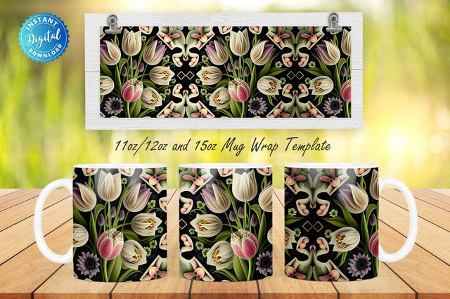 Tulip Bouquet Spring 11, 12 & 15 Oz Mug Sublimation Sublimation Regulrcrative 