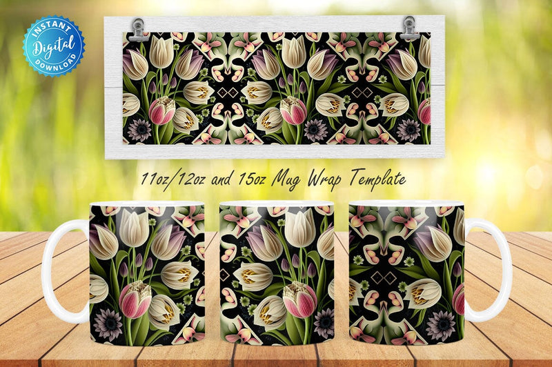 Tulip Bouquet Spring 11, 12 & 15 Oz Mug Sublimation Sublimation Regulrcrative 