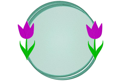 Tulip embroidery round monogram frame Embroidery/Applique DESIGNS embroidery-workshop 