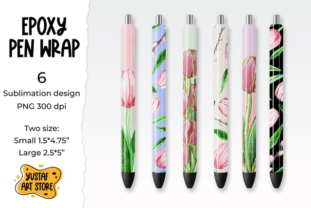 Tulip flowers epoxy pen wrap sublimation design Sublimation Yustaf Art Store 