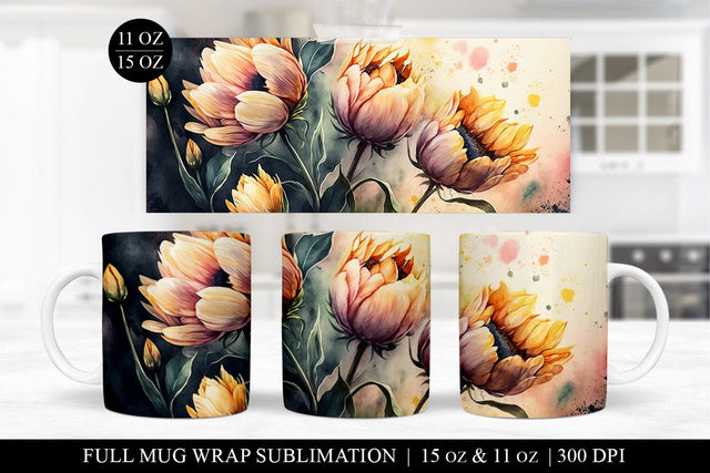 Tulip Mug Press Sublimation Design PNG File Sublimation BijouBay 