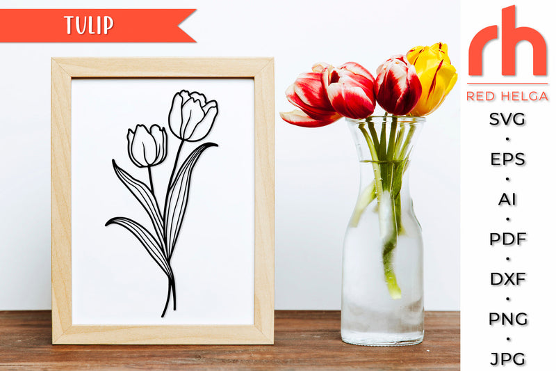 Tulip SVG - Pisces Flower Cut File SVG RedHelgaArt 