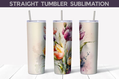 Tulip Tumbler Wrap | Spring Floral Sublimation Tumbler Sublimation WatercolorColorDream 