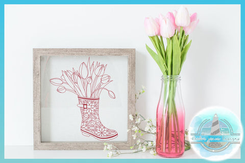 Tulips In Rain Boot Mandala SVG SVG SVGcraze 