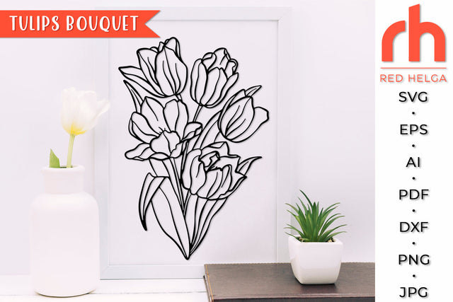 Tulips SVG - March Bouquet Cut File SVG RedHelgaArt 