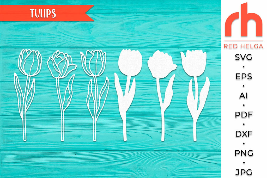Tulips SVG, Tulips Cut File, March Birth Plant DXF, Layered Flower ...