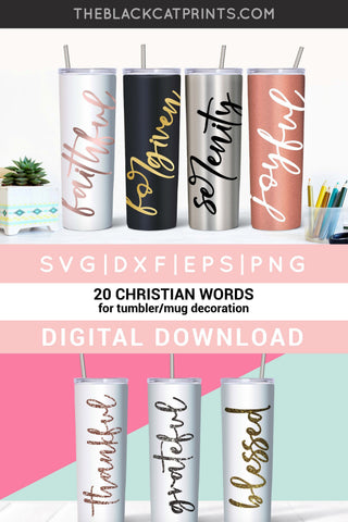 Tumbler bundle - Christian words cut files SVG TheBlackCatPrints 