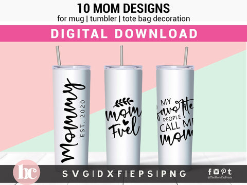 Tumbler bundle - Mother's day quotes cut files SVG TheBlackCatPrints 