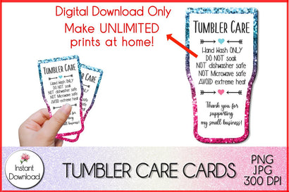 Tumbler Care Card, Cup Wash Instructions SVG LaurelMagnoliaDesign 