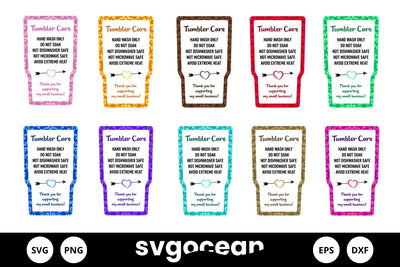 Tumbler Care Cards SVG Bundle SVG SvgOcean 
