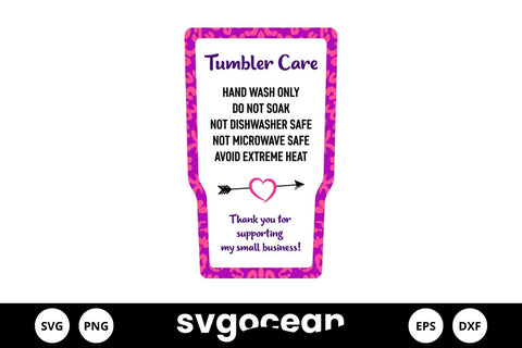 Tumbler Care Cards SVG Bundle SVG SvgOcean 