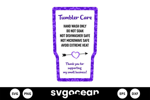 Tumbler Care Cards SVG Bundle SVG SvgOcean 