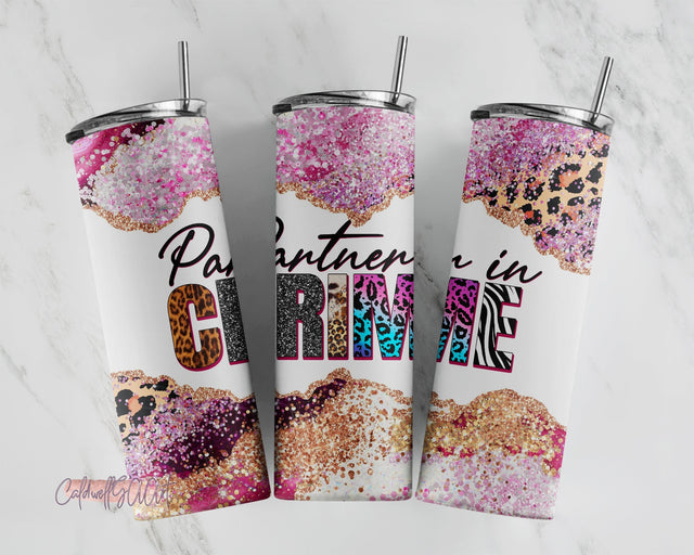 Tumbler Design Best Friends PNG Sublimation 20oz Best Friends Tumbler Best Friends Forever Partner In Crime Tumbler Sublimation CaldwellArt 