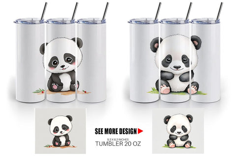 Tumbler design Cute Baby Panda | Tumbler Sublimation Designs Sublimation artnoy 