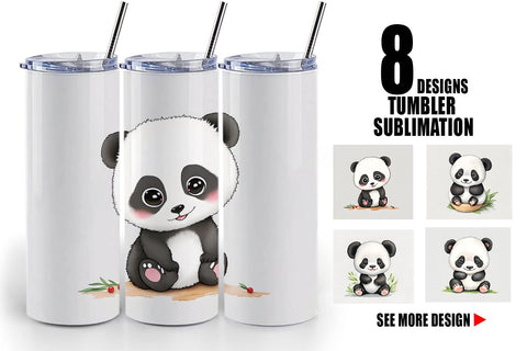Tumbler design Cute Baby Panda | Tumbler Sublimation Designs Sublimation artnoy 
