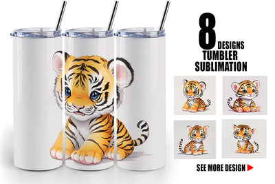 Tumbler design Cute Baby Tiger | Tumbler Sublimation Designs Sublimation artnoy 