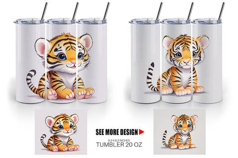 Tumbler design Cute Baby Tiger | Tumbler Sublimation Designs Sublimation artnoy 