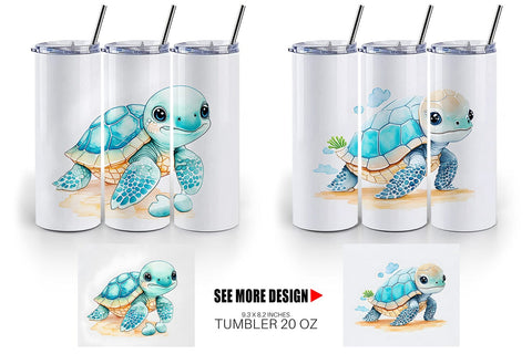 Tumbler design Cute Baby Turtle | Tumbler Sublimation Designs Sublimation artnoy 