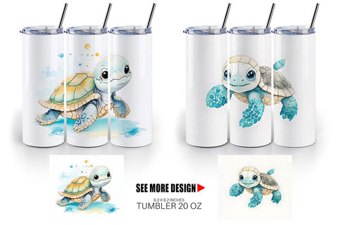 Tumbler design Cute Baby Turtle | Tumbler Sublimation Designs Sublimation artnoy 
