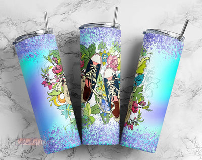 Tumbler Design Flowers Print PNG Sublimation Tumbler 20oz Flowers Print Colorful PNG Sublimation Tumbler Design Unique Chucks And Pearls Sublimation CaldwellArt 