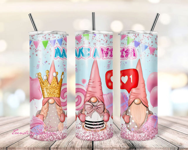 Tumbler Design Happy Birthday PNG Sublimation Tumbler 20oz Birthday Tumbler PNG Happy Birthday Sublimation Design Tumbler Make A Wish PNG Sublimation TrendingDesign 