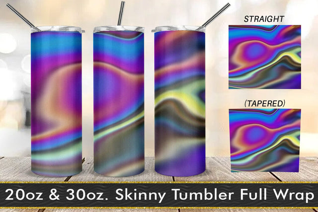 Tumbler design liquid grain texture holographic color Sublimation artnoy 