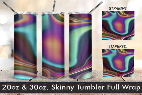 Tumbler design liquid grain texture holographic color Sublimation artnoy 