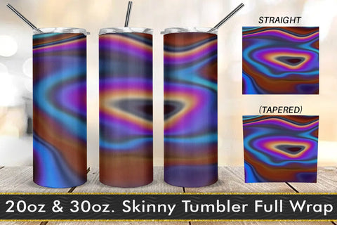 Tumbler design liquid grain texture holographic color Sublimation artnoy 