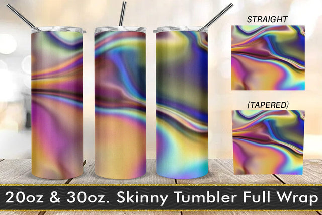 Tumbler design liquid grain texture holographic color Sublimation artnoy 